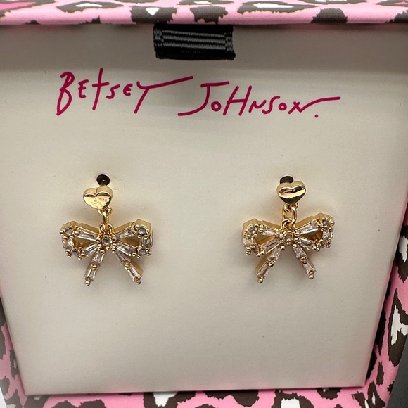 Betsey Johnson Gold Bow Earrings OR Necklace Jewelry (pick one) NWT - Picture 3 of 7